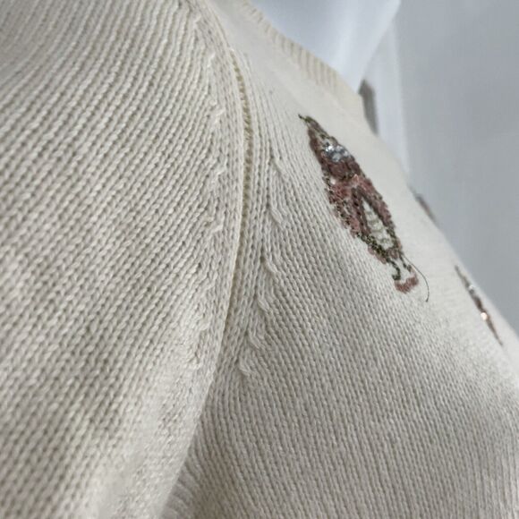 H&M Womens Wool Blend Owl Short Sleeve T-shirt Sweater Top SZ XS - Picture 8 of 10